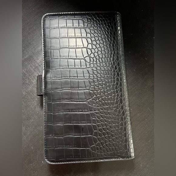 Black Croco NOTIQ SL1. Slim Travel Wallet Ringless Agenda | Planner Cover - Picture 3 of 4